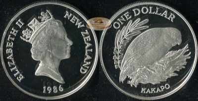 Новая Зеландия. 1 доллар. 1986 (Proof. Серебро)