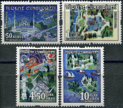Турция. 2015. Городские пейзажи (Серия Почтовых марок. MNH OG)