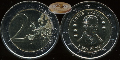 Бельгия. 2 евро. 2009 (Unc. Биметалл) 