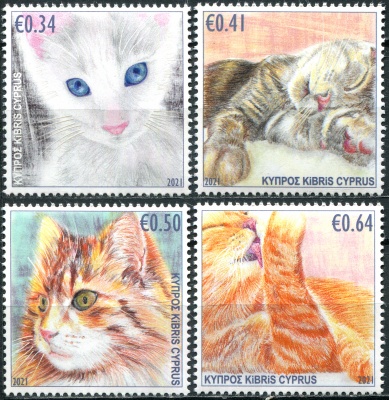 Кипр. 2021. Кошки (Серия Почтовых марок. MNH OG)