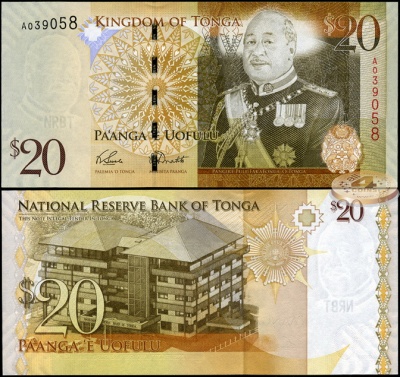 Тонга. 20 паанга (Unc) 2009