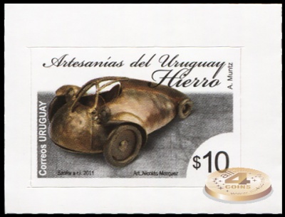 Уругвай. 2011. Кованая модель автомобиля (Почтовая марка. MNH OG)