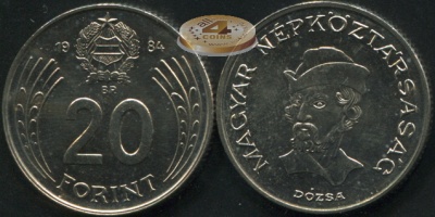 Венгрия. 20 форинтов. 1984 (Unc)