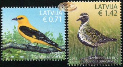 Латвия. 2015. Птицы Латвии (Серия. MNH OG)