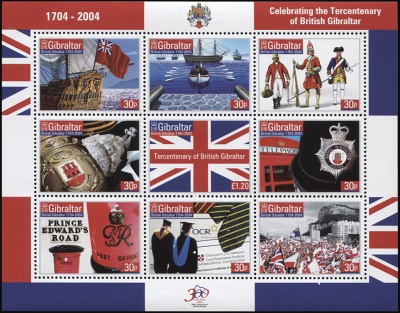 Гибралтар. 2004. Трехсотлетие Британского Гибралтара. 1704-2004 (М.Лист. MNH OG)