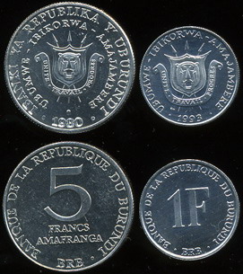 Бурунди. Набор №2 (2 монеты) 1980-2003
