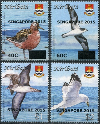 Кирибати. 2015. Птицы. Международная выставка марок SINGAPORE 2015 (Серия. MNH OG)