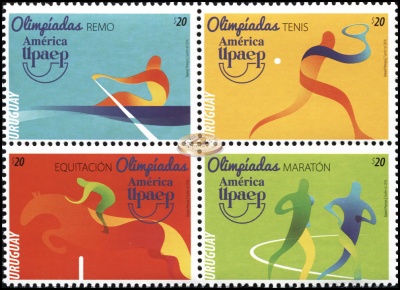 Уругвай. 2016. XXXI Олимпийские игры в Рио-де-Жанейро (Квартблок. MNH OG)