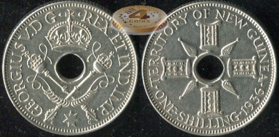 Британская Новая Гвинея. 1 шиллинг. 1936 (Unc. Серебро)