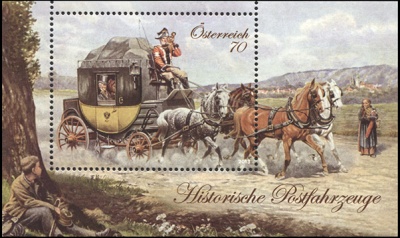 Австрия. 2013. Почтовая карета с путешественниками (Блок. MNH OG)