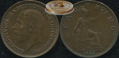 Великобритания. 1 фартинг. 1932. (Unc)