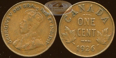 Канада. 1 цент. 1926 (VF)