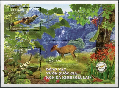 Вьетнам. 2018. Животные национального парка Кон Ка Кинь (Почтовый блок. MNH OG)