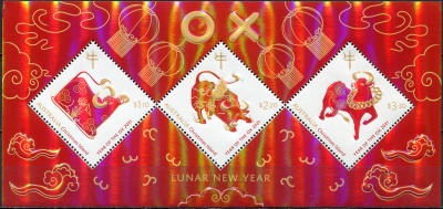 Остров Рождества. 2021. Год быка (Почтовый блок. MNH OG)