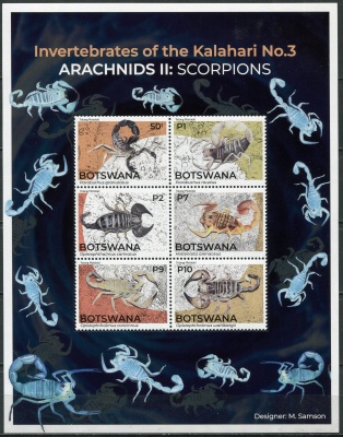 Ботсвана. 2021. Скорпионы (Малый лист. MNH OG)