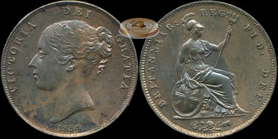 Великобритания. 1 пенни. 1854.H (Unc)