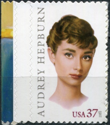США. 2003. Легенды Голливуда. Одри Хепбёрн (Почтовая марка. MNH OG)