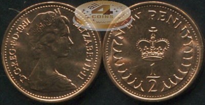 Великобритания. 1/2 пенни. 1981 (Unc)