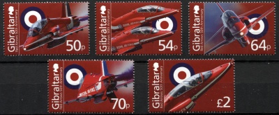 Гибралтар. 2014. 50 лет пилотажной группе Red Arrows (Серия. MNH OG)