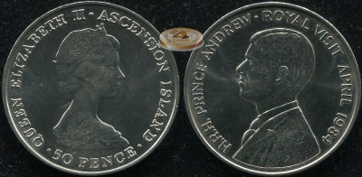 Остров Вознесения. 50 пенсов. 1984 (Unc)
