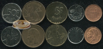 Бельгия. Набор №2 (5 монет) 1955-2001