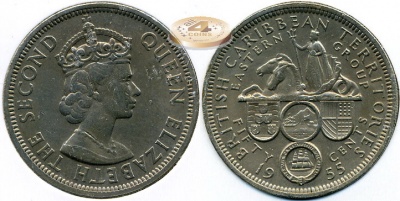 Британские Карибские Штаты. 50 центов. 1955 (aXF)