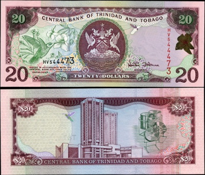 Тринидад и Тобаго. 20 долларов (Unc) 2002