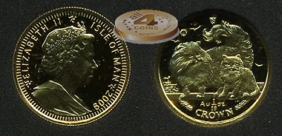 Остров Мэн. 1/10 кроны. 2009 (Proof. Золото)