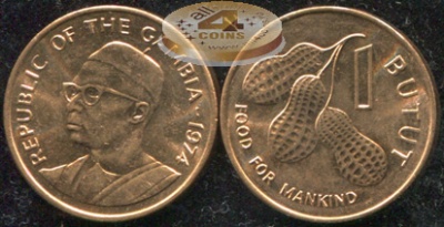 Гамбия. 1 бутут. 1974 (Unc)