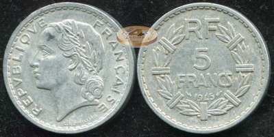 Франция. 5 франков. 1945(a) (XF)