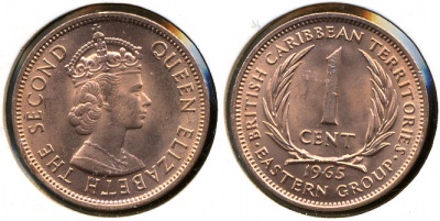 Британские Карибские Штаты. 1 цент. 1965 (Unc)