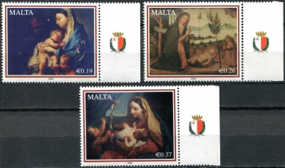 Мальта. 2008. Рождество. Картины (Серия Почтовых марок. MNH OG)