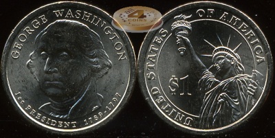 США. 1 доллар. 2007.D (Unc) Джордж Вашингтон
