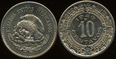 Мексика. 10 центаво. 1946 (Unc)