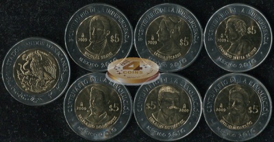 Мексика. Набор №7 (6 монет-биметаллов) 2009