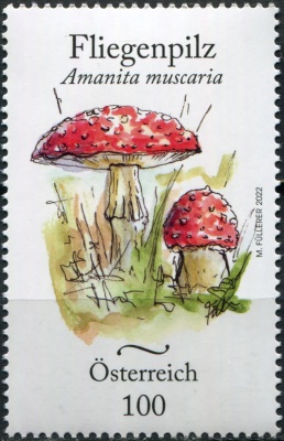 Австрия. 2022. Мухомор красный (Amanita muscaria) (Почтовая марка. MNH OG)