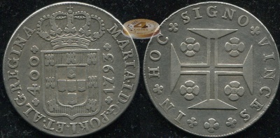 Португалия. 400 рейс. 1793 (VF. Серебро)