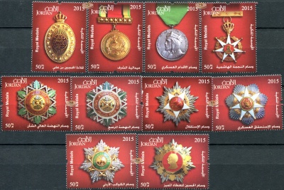 Иордания. 2015. Королевские Ордена и Медали Иордании (Серия. MNH OG)