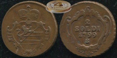 Священная Римская империя (Гориция). 2 солдо. 1799.S (XF/VF)