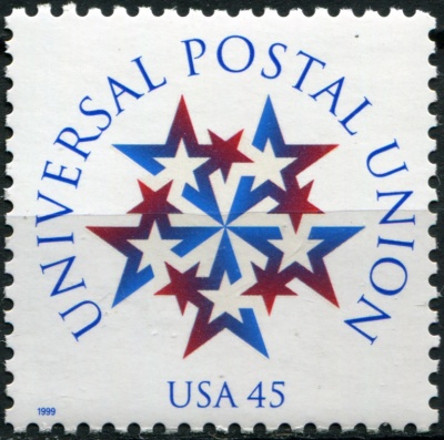США. 1999. 125 лет Всемирному почтовому союзу (UPU) (Почтовая марка. MNH OG)