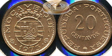 Мозамбик (Португальский). 20 центаво. 1973 (Unc)