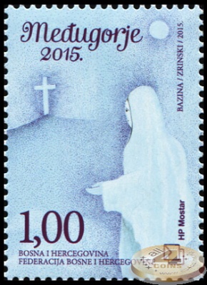 Босния и Герцеговина. 2015. Годовщина первого явления Девы Марии в Меджугорье (П. марка. MNH OG)