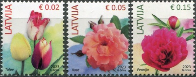 Латвия. 2023. Цветы (Серия Почтовых марок. MNH OG)