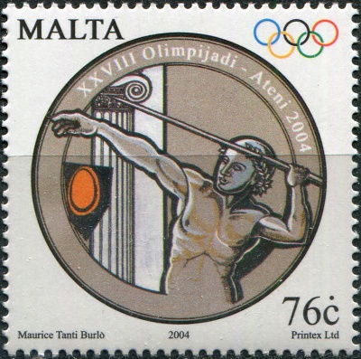 Мальта. 2004. Метатель копья (Почтовая марка. MNH OG)