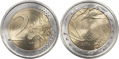 Италия Монета 2 евро. 2004 (Unc. Биметалл) Мировая продовольтвенная программа