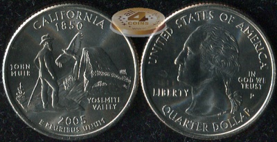 США. Квотер (25 центов). 2005.P (Unc) Калифорния