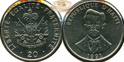 Гаити. 20 центимов. 1991 (Unc)