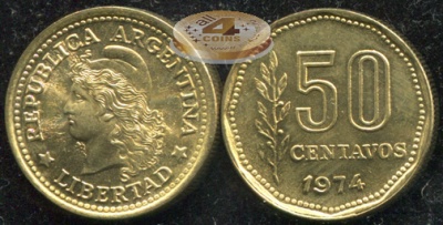 Аргентина. 50 центаво. 1974 (Unc)