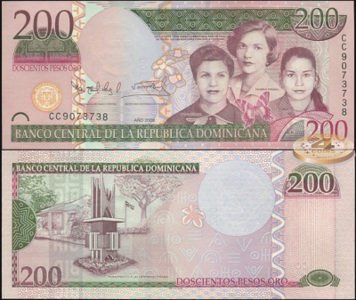 Доминиканская республика. 200 песо оро (Unc) 2009