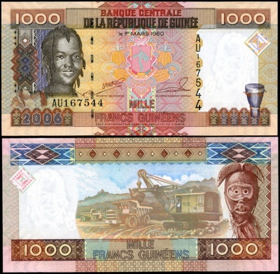Гвинея. 1000 франков (Unc) 1998